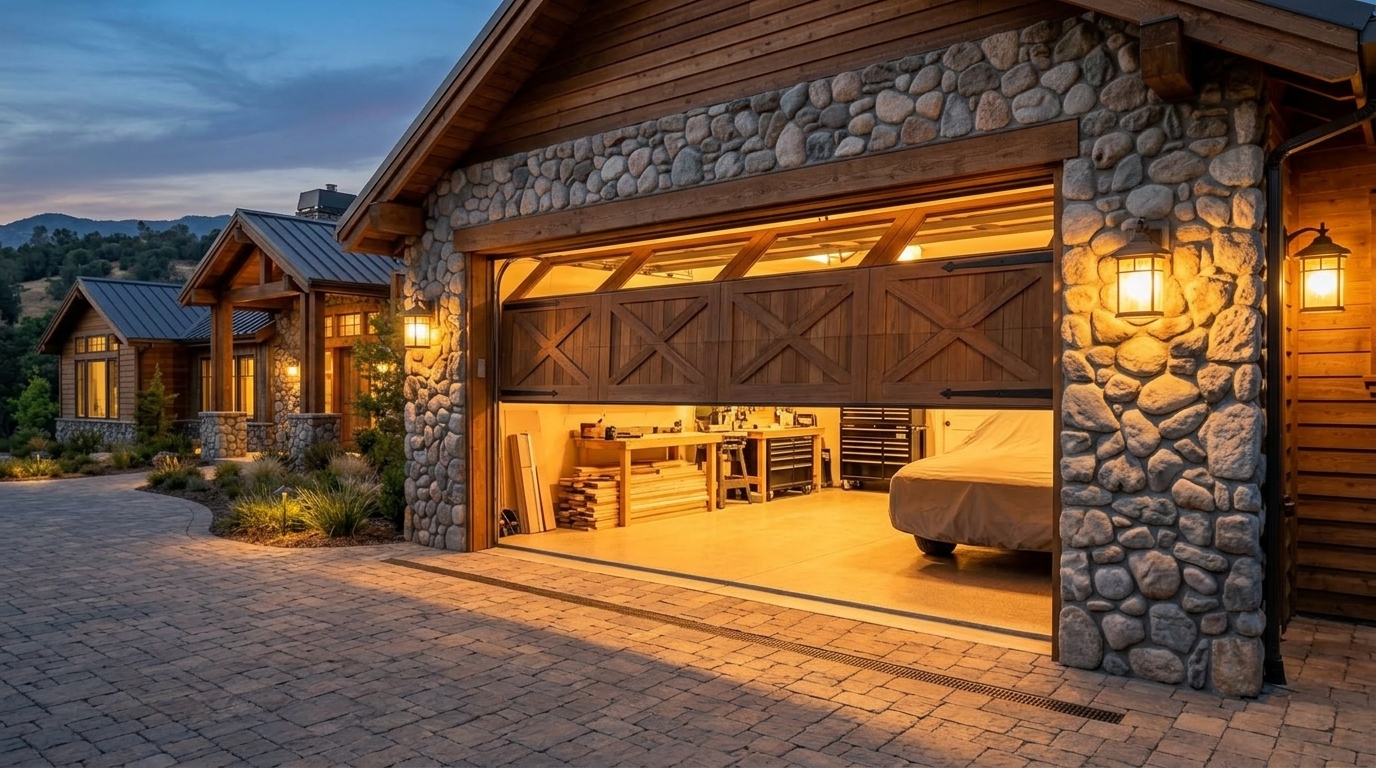 Rio Linda Garage Door Service Garage Door Gliding Open Revealing Warm Illuminated Interior